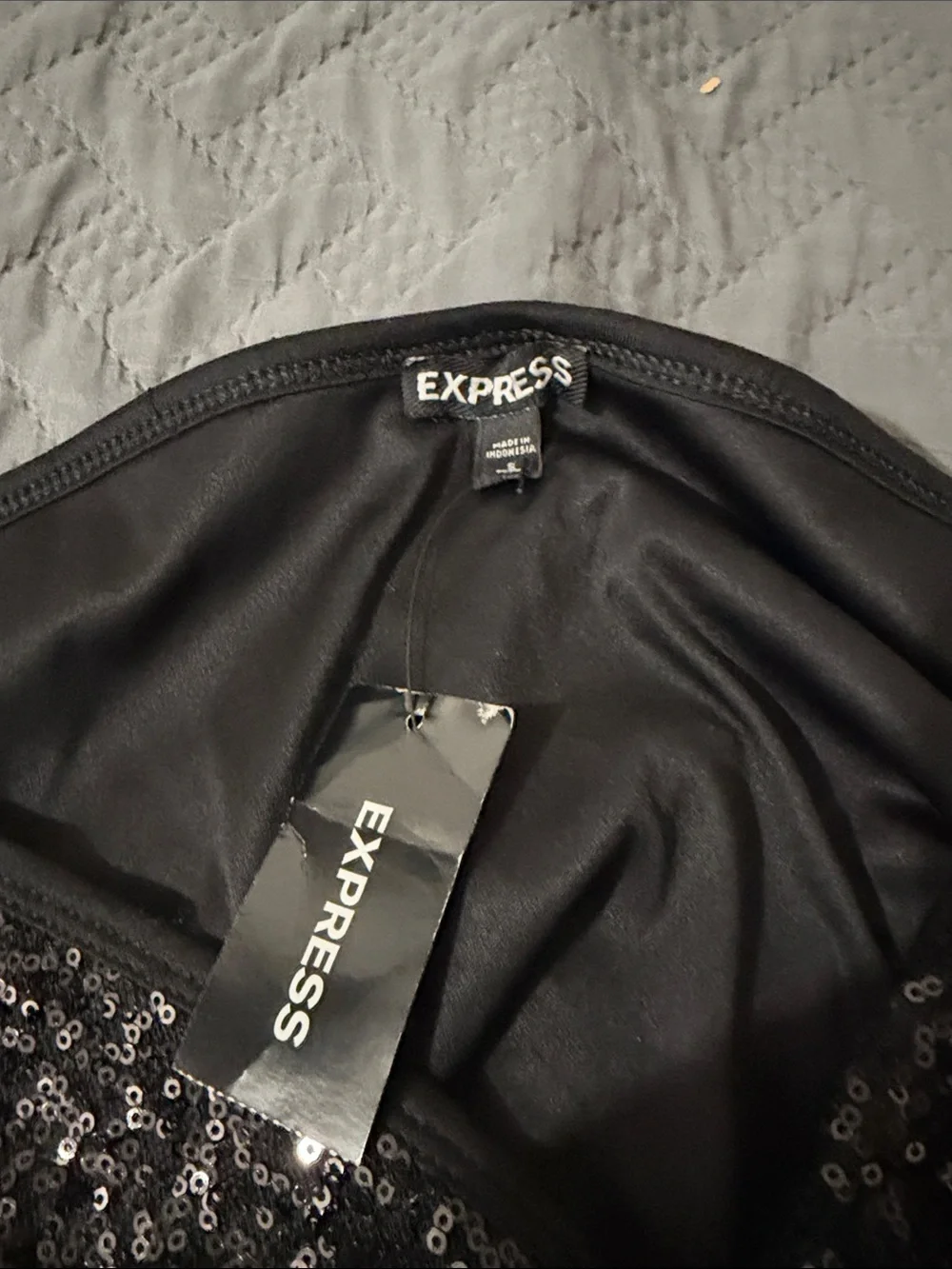 Express Black Sequin Mini Skirt